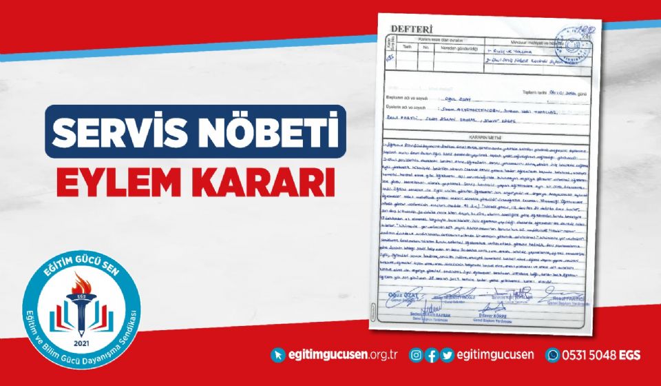 2026-2027 Okul Servis Nöbeti Kontrolü Eylem Kararı