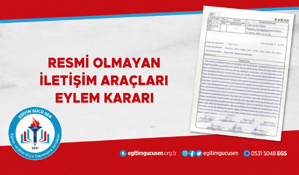 2026-2027 Resmi Olmayan İletişim Kanalları Eylem Kararı