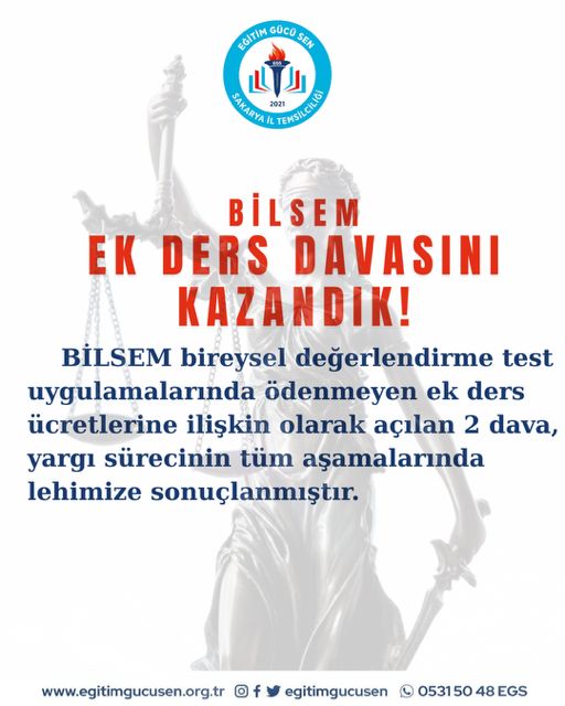Bilsem Ek Ders Davasını Kazandık