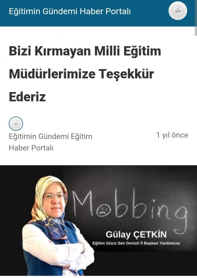Bizi Kırmayan Milli Eğitim Müdürlerimize Teşekkür Ederiz