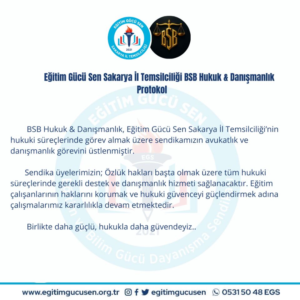 Bsb Hukuk & Danışmanlık Hukuki Süreçlerinde Sendikamızın Avukatlık Ve Danışmanlık Görevini Üstlendi