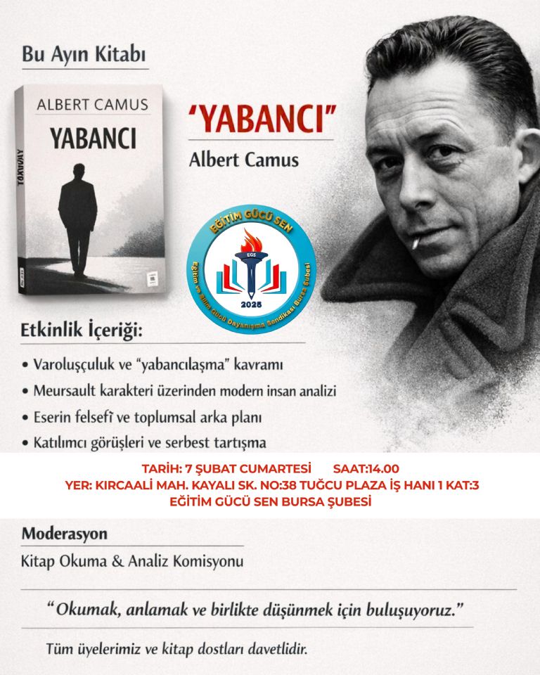 Eğitim Gücü Sen Bursa Şubesi Okumak, Anlamak ve Birlikte Düşünmek İçin Buluşuyor