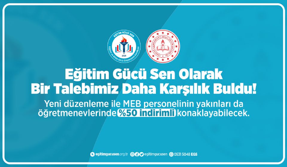 Eğitim Gücü Sen Olarak Bir Talebimiz Daha Karşılık Buldu! Eğitim Gücü Sen Olarak Bir Talebimiz Daha Karşılık Buldu!