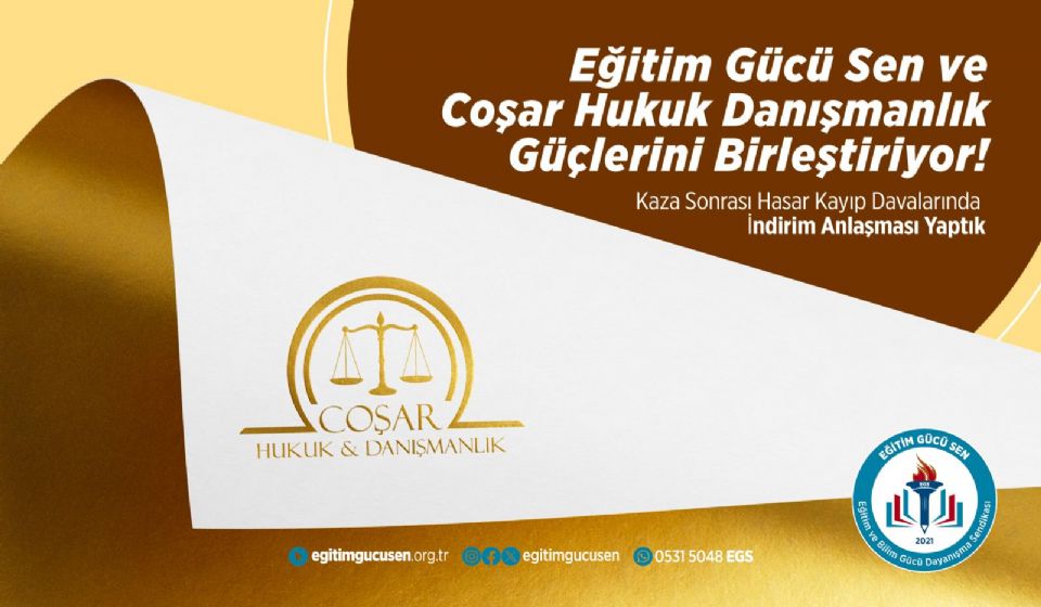 Eğitim Gücü Sen ve Coşar Hukuk Danışmanlık Güçlerini Birleştiriyor!