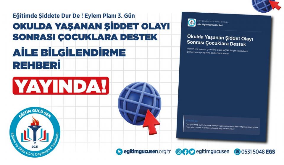 Eğitimde Şiddete Dur De! Eylem Planı 3. Gün: Aile Bilgilendirme Rehberimiz Yayında!