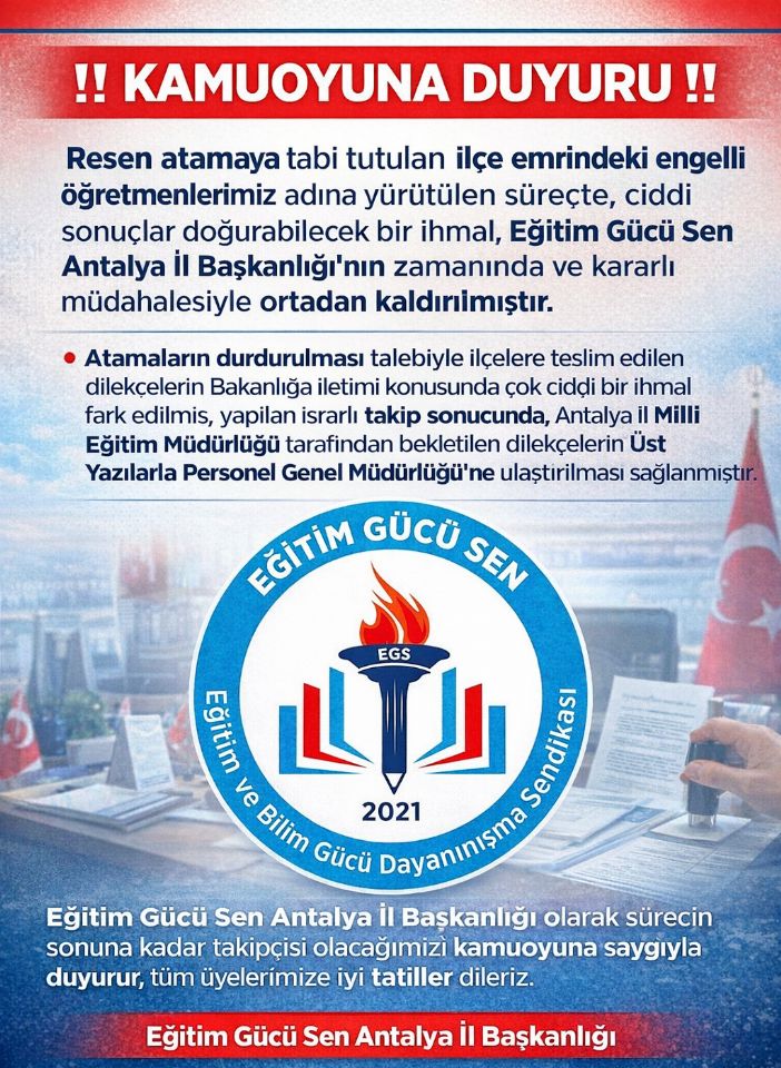 Engelli Öğretmenler İçin Mağduriyete Geçit Verilmedi
