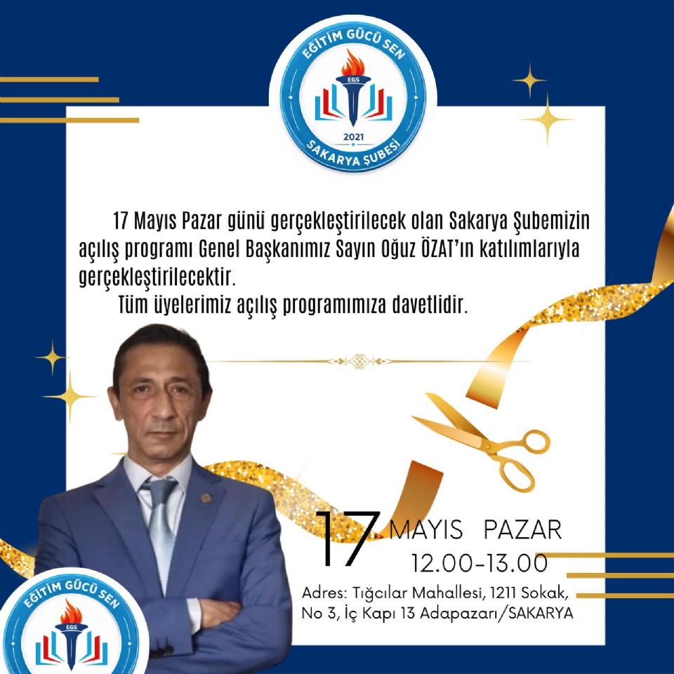 Genel Başkanımız Sayın Oğuz Özat’ın Katılımlarıyla Şube Açılışımızı Gerçekleştiriyoruz