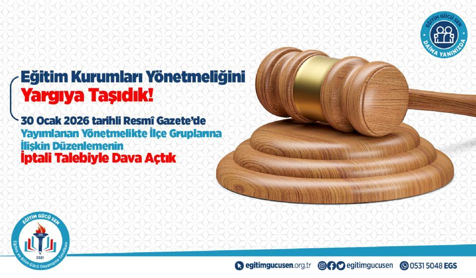 İlçe Gruplarına İlişkin Yönetmelik Düzenlemesi İçin Dava Açtık!