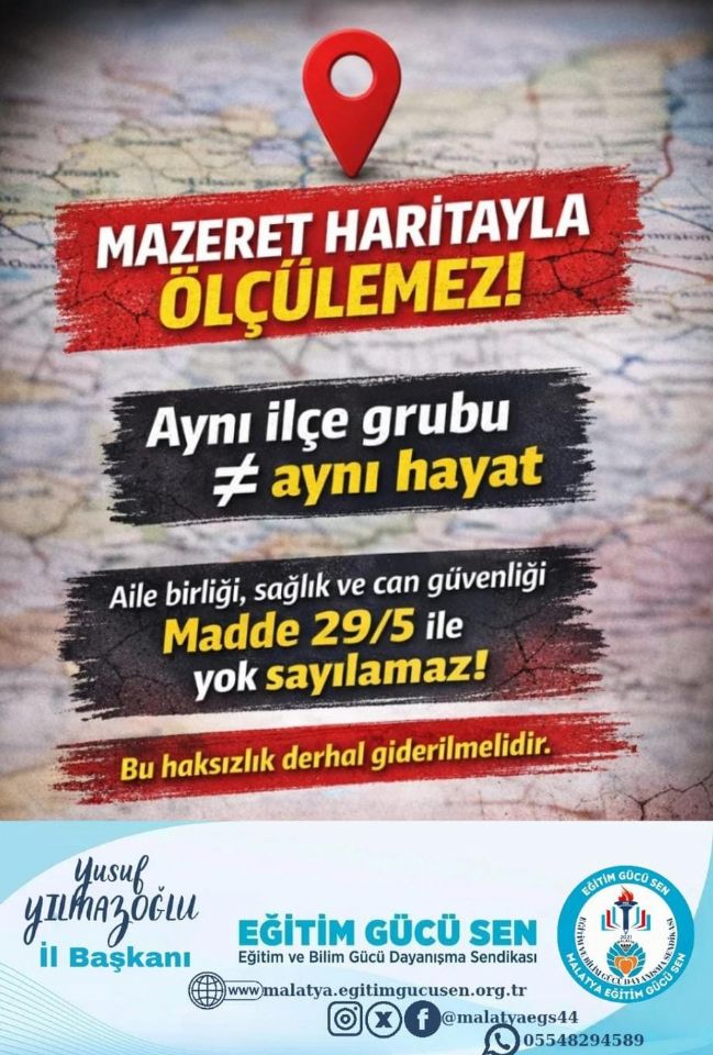 Madde 29/5 Geri Çekilsin! Mazeret Haritayla Ölçülemez! Madde 29/5 Geri Çekilsin! Mazeret Haritayla Ölçülemez!