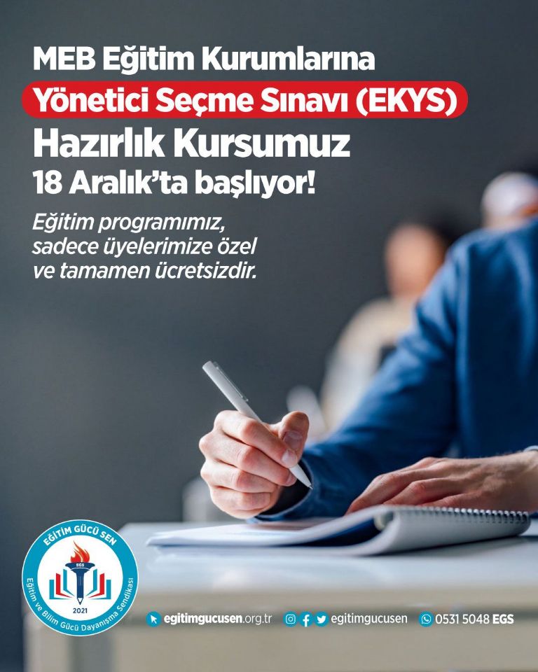 Meb Eğitim Kurumlarına Yönetici Seçme Sınavı (ekys) Hazırlık Kursumuz