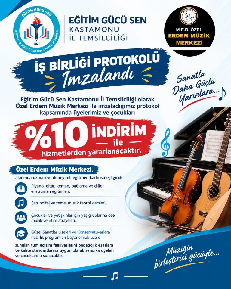 Müzik Eğitimlerine %10 İndirim! Müzik Eğitimlerine %10 İndirim!