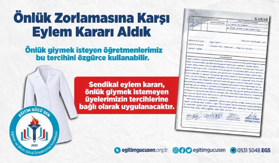 Önlük Zorlamasına Karşı Eylem Kararı Aldık
