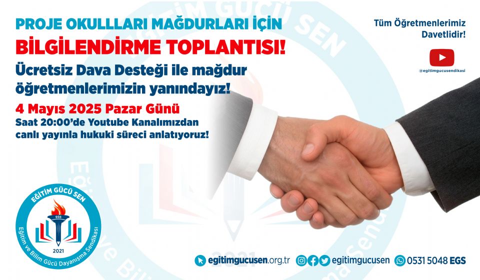 Proje Okulları Mağdurları İçin Bilgilendirme Toplantısı