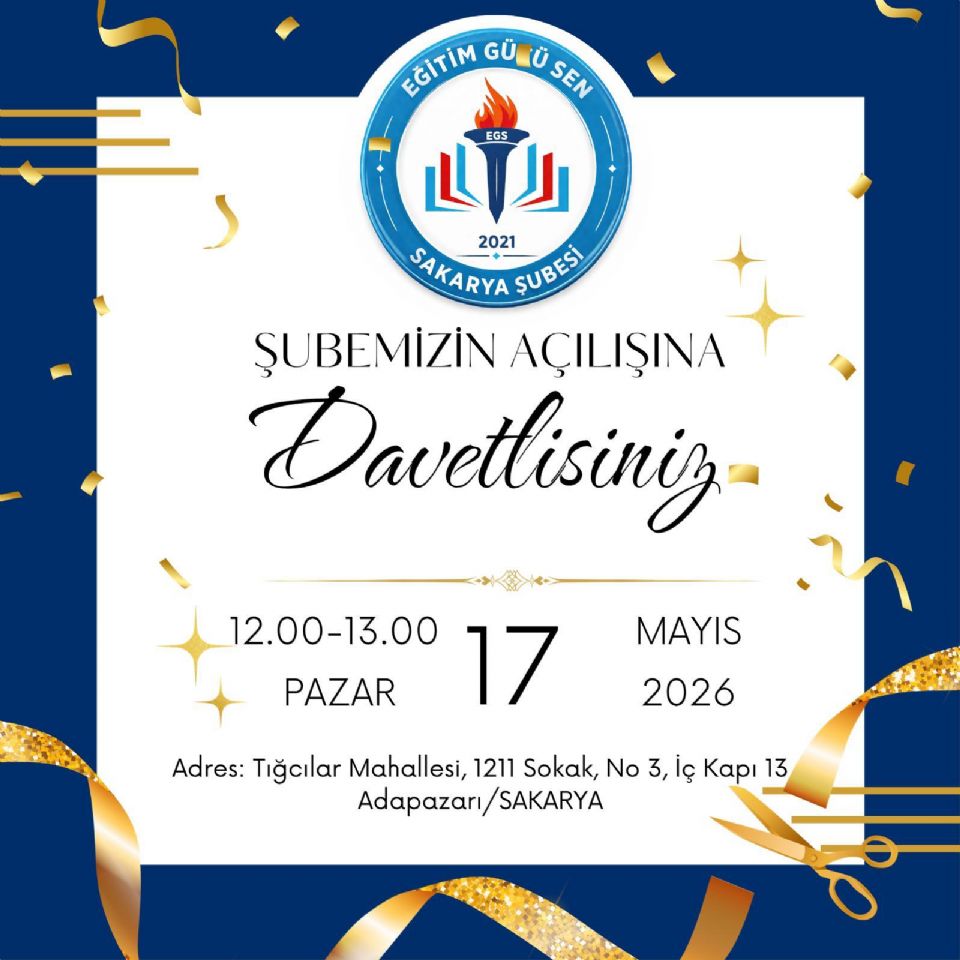 Sakarya Şubemizin Açılışına Davetlisiniz