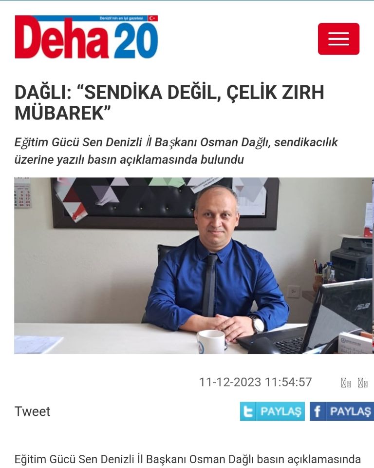 Sendika Değil Çelik Zırh Mübarek