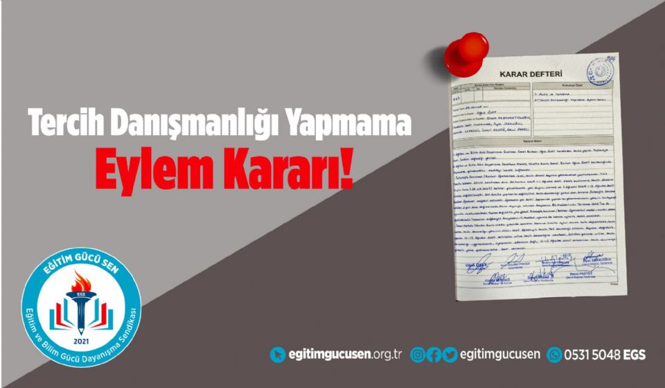 Tercih Danışmanlığı Yapmama Eylem Kararı