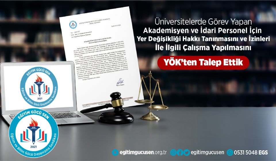 Üniversitelerde Görev Yapan Akademisyen Ve İdari Personel İçin Çalışma Yapılmasını Yök'ten Talep Ettik