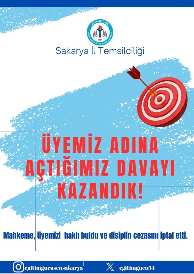 Üyemiz Adına Açtığımız Davayı Kazandık!