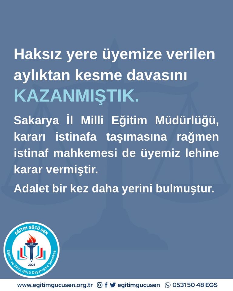 Üyemizin Haklılığı Bir Kez Daha Tescillendi!