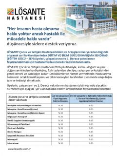 Lösante Çocuk Ve Yetişkin Hastanesi İle İndirim Anlaşması İmzalandı!