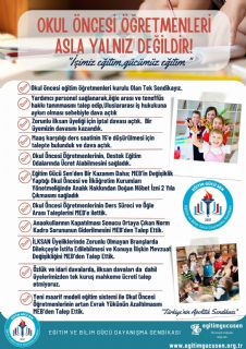 Okul Önesi Öğretmenleri İçin Çalışmalarımız