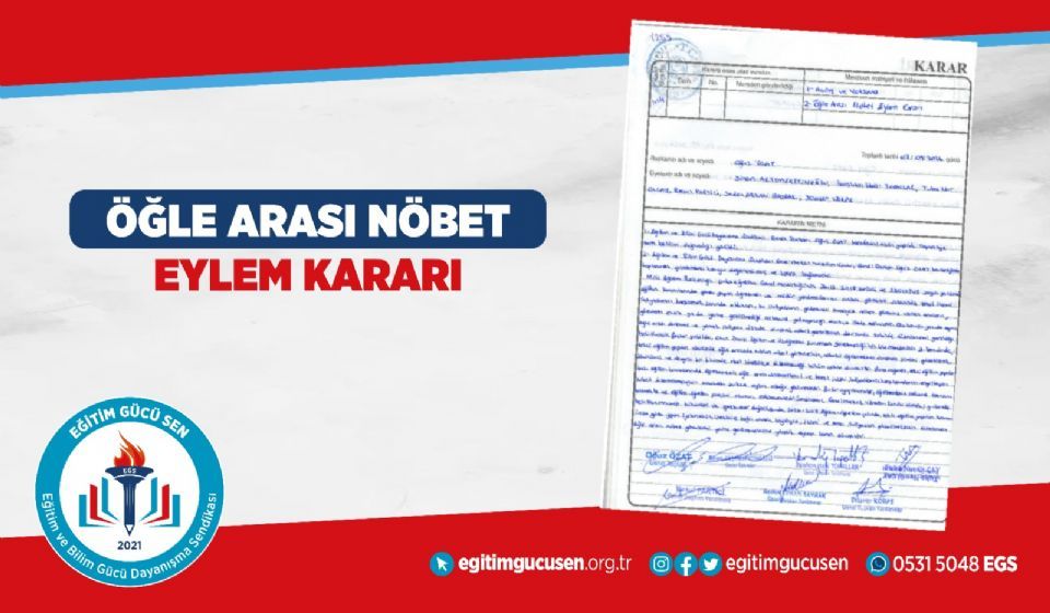 2026 Öğle Arası Nöbet Eylem Kararı
