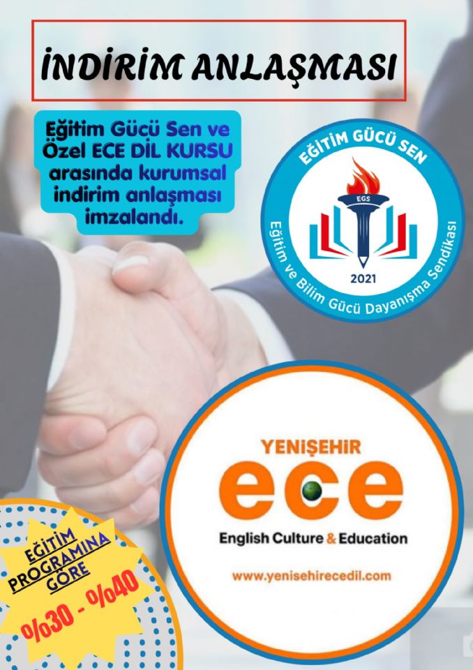 Ece Dil Kursu İle %30-%40 İndirim Anlaşması İmzalandı