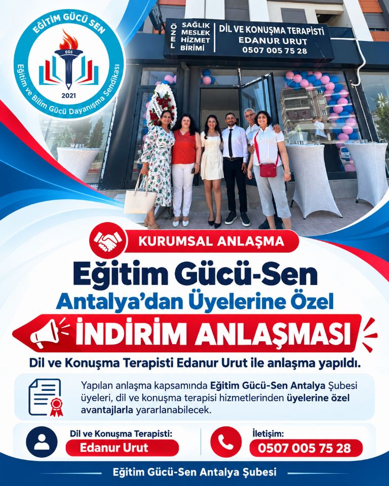 Eğitim Gücü-sen Antalya’dan Üyelerine Özel İndirim Anlaşması