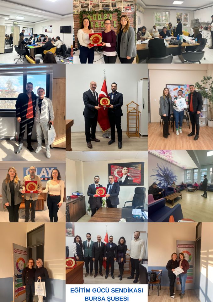 Eğitim Gücü Sen Bursa Şubesi Sahada: Kurum, Okul ve Basın Ziyaretleri ile Dolu Bir Hafta