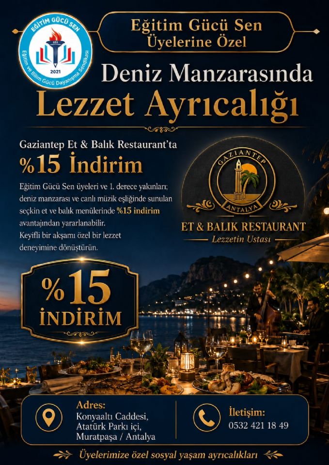 Eğitim Gücü Sen Üyelerine Lezzet Dolu Ayrıcalık!