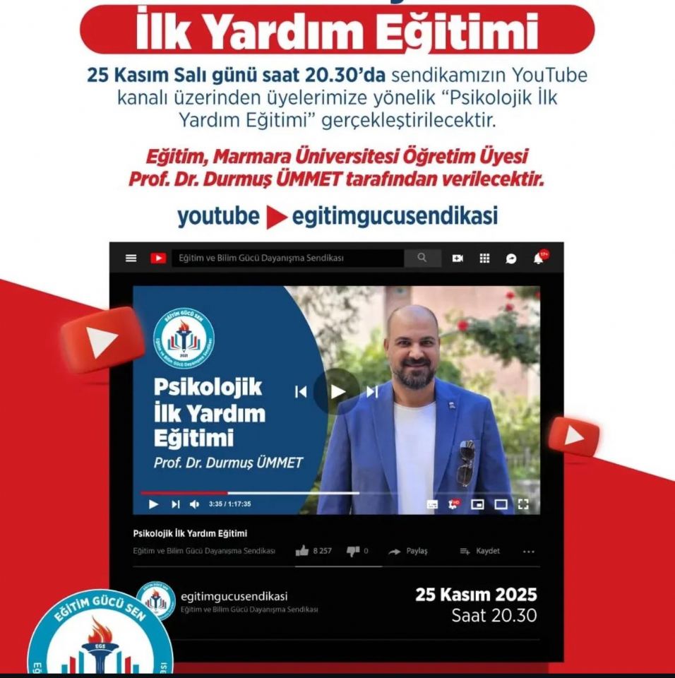 Eğitim Gücü Sen’den Üyelere Özel Psikolojik İlk Yardım Eğitimi