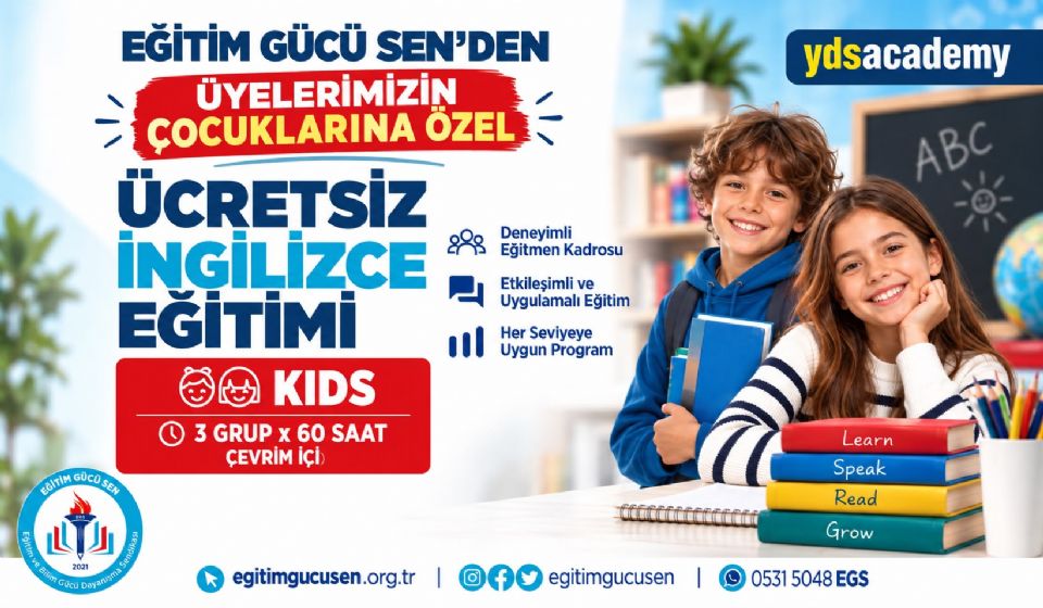 Eğitim Gücü Sen’den Üyelerimizin Çocuklarına Özel Ücretsiz İngilizce Eğitimi