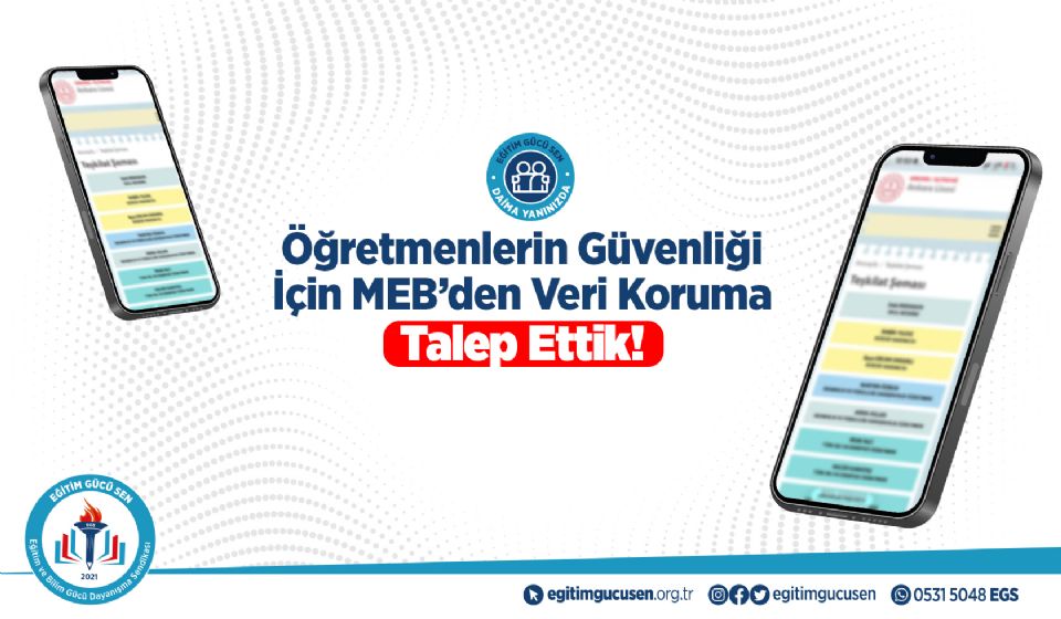 Öğretmenlerin Güvenliği İçin MEB’den Veri Koruma Talep Ettik!