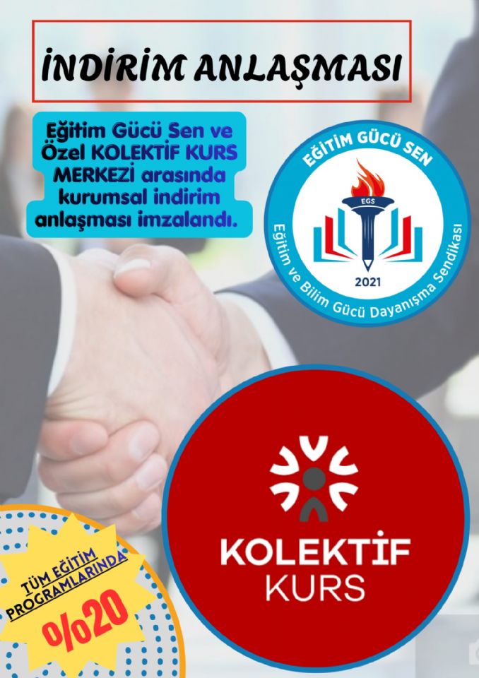 Özel Kolektif Kurs Merkezi İle %20 İndirim Anlaşması İmzalandı
