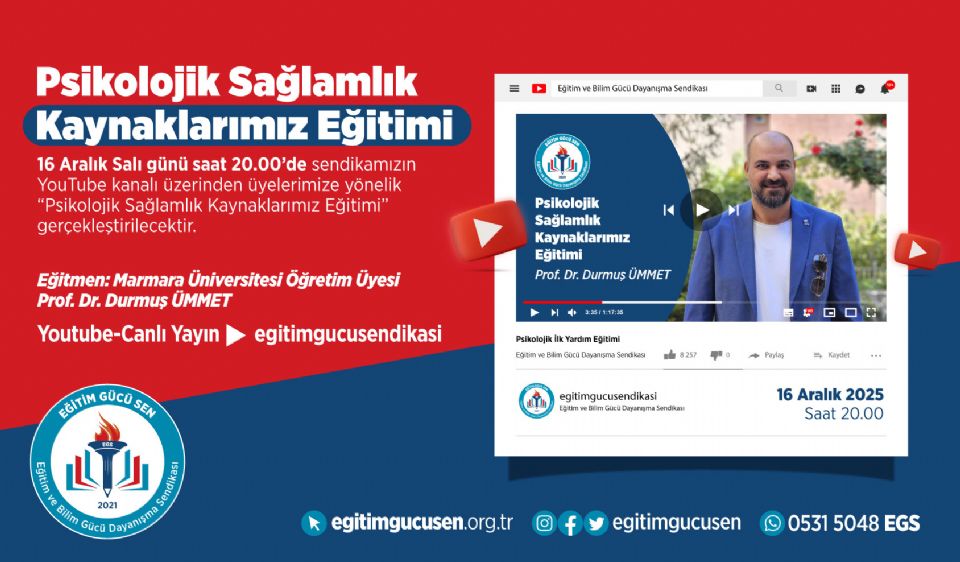 Psikolojik Sağlamlık Kaynaklarımız Eğitimi Başlıyor!
