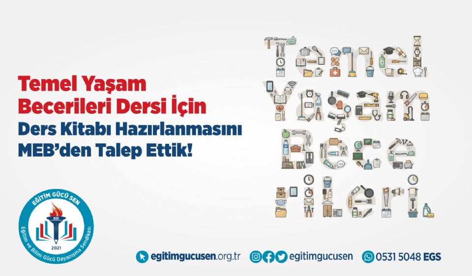 Temel Yaşam Becerileri Dersi İçin Ders Kitabı Hazırlanmasını MEB’den Talep Ettik!