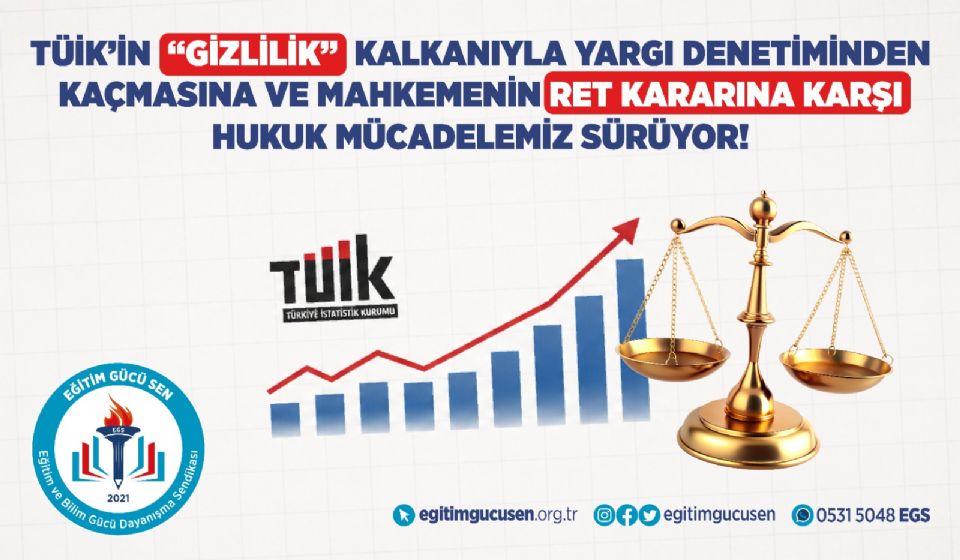 TÜİK’in “Gizlilik” Kalkanıyla Yargı Denetiminden Kaçmasına ve Mahkemenin Ret Kararına Karşı Hukuk Mücadelemiz Sürüyor!