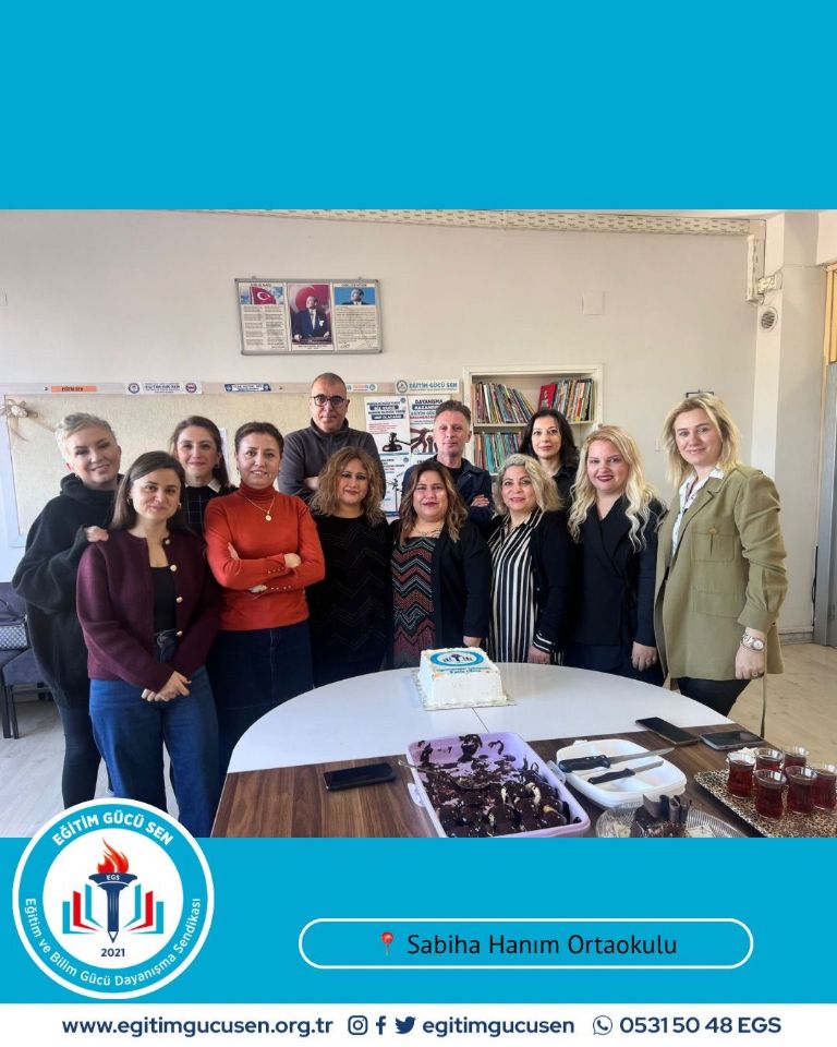 Yetkili Sendika Olduğumuz Sabihahanım Ortaokulu'nda 24 Kasım Öğretmenler Günü'nü Birlik Ve Dayanışma İçinde Kutladık.