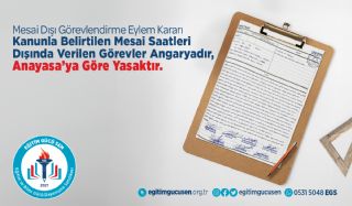 2024-2025 Öğretim Yılı Mesai Dışı Görevlendirme Eylem Kararı