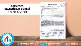 2025-2026 Belleticilik Görevi Eylem Kararı