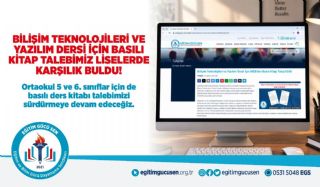 Bilişim Teknolojileri Ve Yazılım Dersi İçin Basılı Kitap Talebimiz Liselerde Karşılık Buldu!