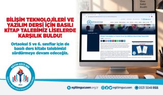 Bilişim Teknolojileri ve Yazılım Dersi İçin Basılı Kitap Talebimiz Liselerde Karşılık Buldu!