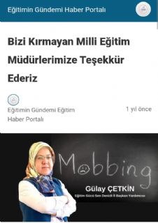 Bizi Kırmayan Milli Eğitim Müdürlerimize Teşekkür Ederiz
