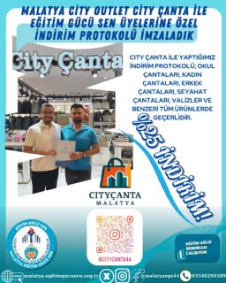 City Çanta İle Eğitim Gücü Sen Üyelerine Özel,%25 İndirim Protokolü İmzaladık