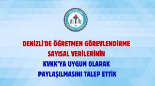 Denizli'de Öğretmen Görevlendirme Sayısal Verilerinin Kvkk’ya Uygun Olarak Paylaşılmasını Talep Ettik