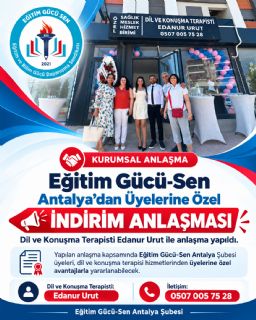 Eğitim Gücü-sen Antalya’dan Üyelerine Özel İndirim Anlaşması