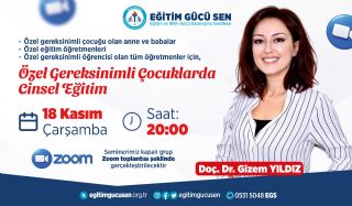 Eğitim Gücü Sen’den Özel Gereksinimli Çocuklarda Cinsel Eğitim Semineri