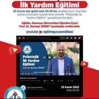 Eğitim Gücü Sen’den Üyelere Özel Psikolojik İlk Yardım Eğitimi