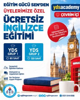 Eğitim Gücü Sen’den Üyelerimize Özel Ücretsiz İngilizce Eğitimi!