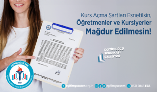 Halk Eğitim Merkezlerinde Kurs Açma Koşullarının İyileştirilmesi Ve Öğretmen, Usta Öğretici Ve Kursiyelerin Mağduriyetlerinin Giderilmesi İçin MEB'den Talepte Bulunduk!